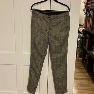 Barabas Men's Gray and gold plaid trousers 32x 31